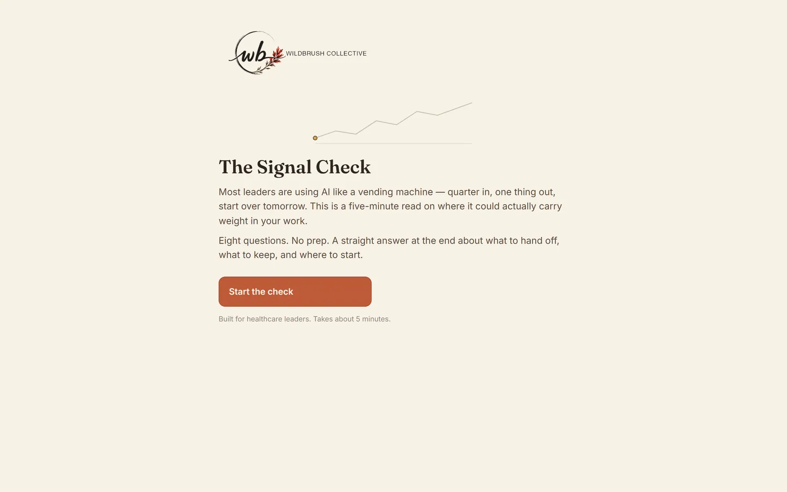 The Signal Check assessment landing screen